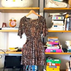 Only Hearts leopard print open back mini dress xs